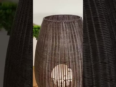 Lampada da pavimento da treppiede di rotino all'aperto a LED Nera luminosa Hotel Decorazione moderna