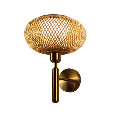 Nodic Woven Bambù Rattan Lampade da parete per la decorazione del soggiorno in camera da letto