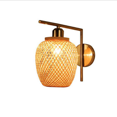 Nodic Woven Bambù Rattan Lampade da parete per la decorazione del soggiorno in camera da letto