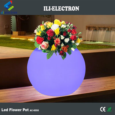 Finitura a ghiaccio del piantatore di fiori a led di plastica ricaricabile