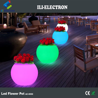 Finitura a ghiaccio del piantatore di fiori a led di plastica ricaricabile