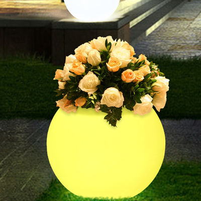 CE/ROHS 16 colori variabili pentole di fiori luminose di forma rotonda PE rivestito per la decorazione