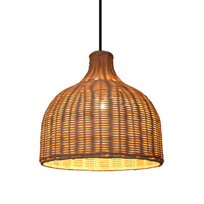 Lampade a sospensione in bambù rotano di forma rotonda per illuminazione interna