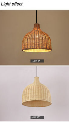 Lampade a sospensione in bambù rotano di forma rotonda per illuminazione interna