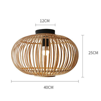 Pendente di ombra per lampadina di vimini personalizzato per soffitto di corridoio interno