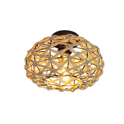 Lampada creativa per balcone lampada di soffitto retro a corda di canapa