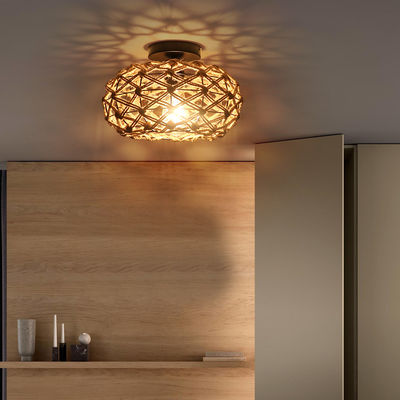 Lampada creativa per balcone lampada di soffitto retro a corda di canapa