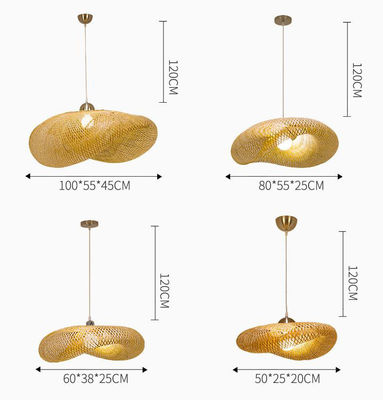 Lampade appese Bambù Luci a LED soffitto Rattan Pendant Light
