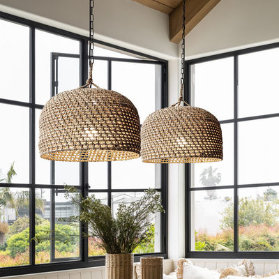 3500K Creative Rattan Pendant Light Switch Control Per Soggiorno