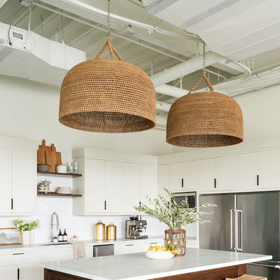 3500K Creative Rattan Pendant Light Switch Control Per Soggiorno