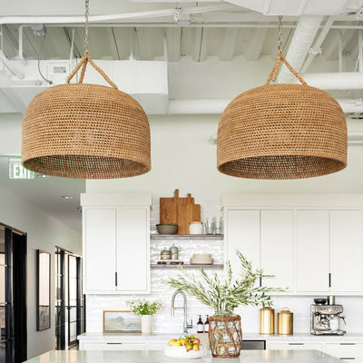 3500K Creative Rattan Pendant Light Switch Control Per Soggiorno