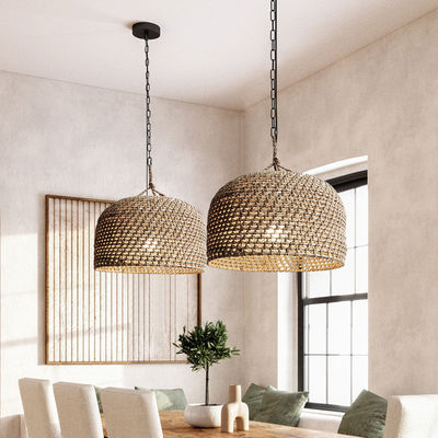 3500K Creative Rattan Pendant Light Switch Control Per Soggiorno