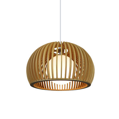 Moderno lampadario in legno massello, pendente di rattan luce per il ristorante soggiorno