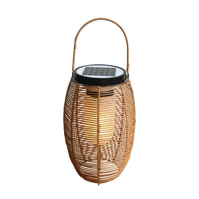 IP65 Rattan Tissue Solar Lights, 3500K Rattan Solar Powered Garden Lantern