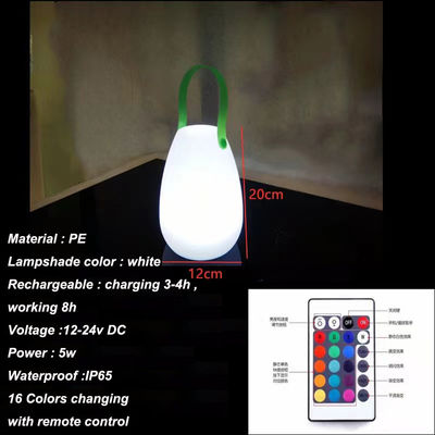2700K CCT lampada portatile LED in plastica ricaricabile per ristorante