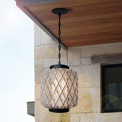 Luce decorativa di rattan, candelabro di rattan resistente all' acqua.
