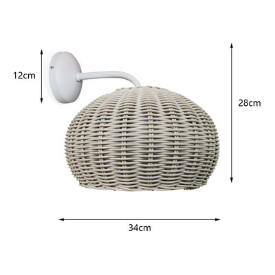 220V Rattan Lampada da Parete Ombra a Mano Maglieria Impermeabile Per Esterno