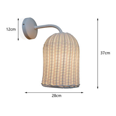 220V Rattan Lampada da Parete Ombra a Mano Maglieria Impermeabile Per Esterno