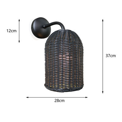220V Rattan Lampada da Parete Ombra a Mano Maglieria Impermeabile Per Esterno