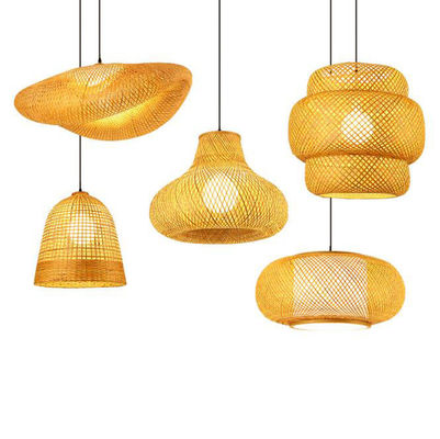 Disegno unico Lampada decorativa in bambù appesa Lampada artigianale in bambù