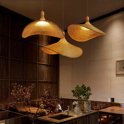 Creativo Rattan Pendant Light Grande Cappello di Paglia Stile 3500K Caldo Bianco CCT