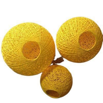 Luce pendente a sfera di canapa moderna Colorata sfera a sfera di canapa rattan lampadario appeso a canne