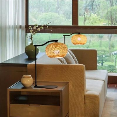 Atmosfera Lampada da tavolo in rotano, Lampada da tavolo in bambù per decorazioni interne