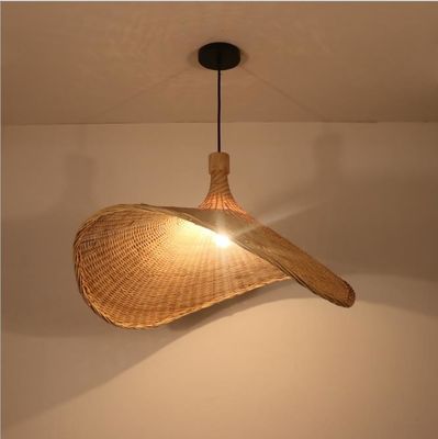 Lampade a forma di cappello di bambù per l'illuminazione