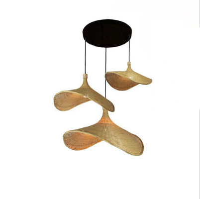 Lampade a forma di cappello di bambù per l'illuminazione
