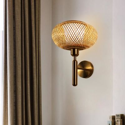 lussuosa lampada da parete di bambù tessuto - lampada da corridoio di bambù - lampada da rattan di bambù appesa