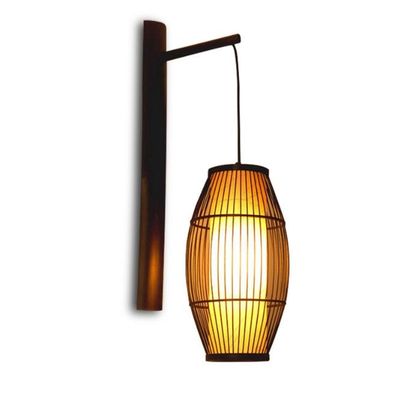 Lampada da parete in legno massello retro cinese - Hotel Lampada da corridoio in bambù - lampada da parete con lanterna in bambù antica