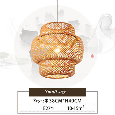 3500K Rondo Bambù Tessitura LED Pendente Luce, Rotondo Rattan Luce OEM ODM