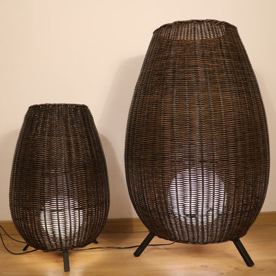 35cm/45cm/78cm/128cm altezza lampadine artistiche a piedi lampadine da pavimento in vimini di rattan