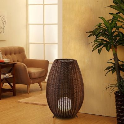 35cm/45cm/78cm/128cm altezza lampadine artistiche a piedi lampadine da pavimento in vimini di rattan
