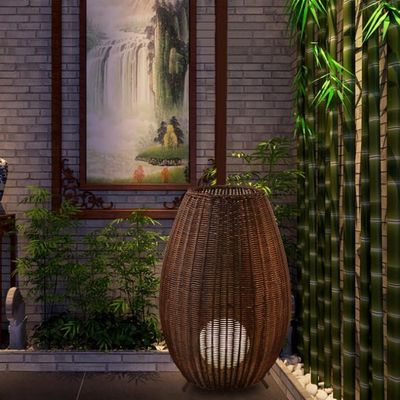 Lampada da pavimento di rotino di lusso personalizzata, Luce da pavimento creativa in vetro per interni