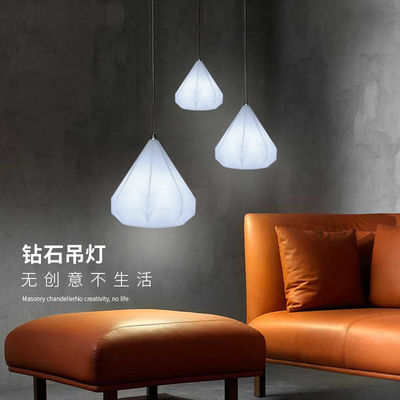 Lampada pendente di plastica a forma di romboide a controllo wireless