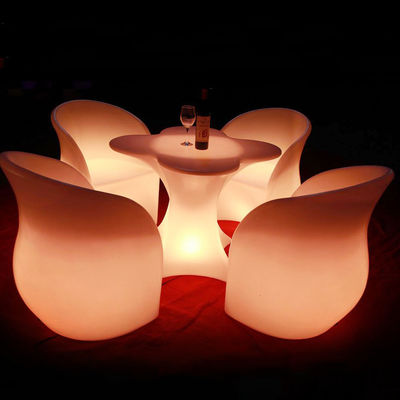 Mobili esterni a led a forma di fiore unici per eventi sedie luminose per night club
