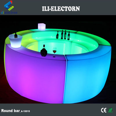 Certificato CE/ROHS barra rotonda portatile a led di plastica illuminata che cambia colore
