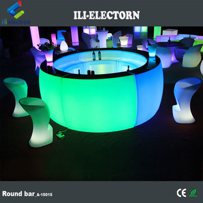 Certificato CE/ROHS barra rotonda portatile a led di plastica illuminata che cambia colore