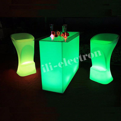 Tavolo da bar illuminato rettangolare impermeabile per giardino esterno