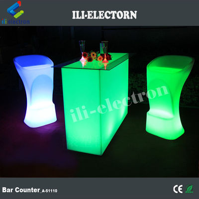 Tavolo da bar illuminato rettangolare impermeabile per giardino esterno
