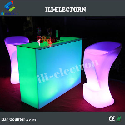 Tavolo da bar illuminato rettangolare impermeabile per giardino esterno