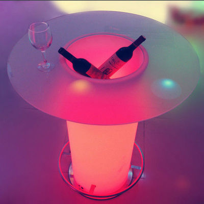 Tavolo da cocktail a luce LED, tavola da caffè illuminata con secchio di ghiaccio