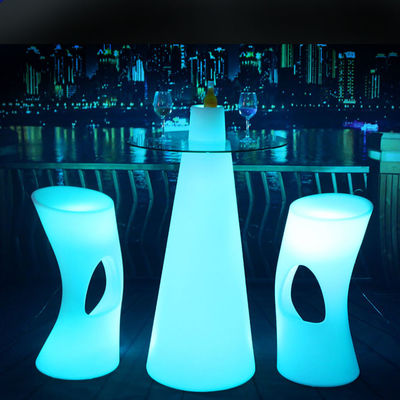 Tavolo a led in plastica a forma conipre tavolo cocktail luminoso