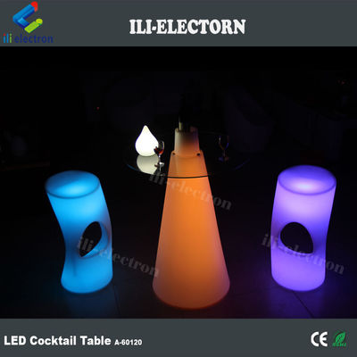 Tavolo a led in plastica a forma conipre tavolo cocktail luminoso