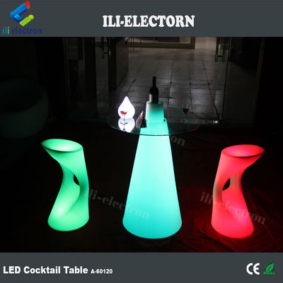 Tavolo a led in plastica a forma conipre tavolo cocktail luminoso