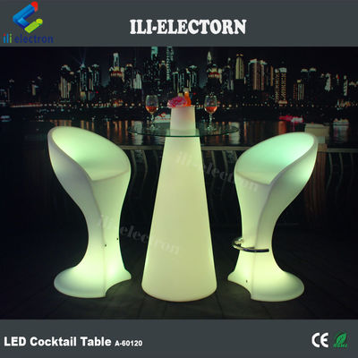 Tavolo a led in plastica a forma conipre tavolo cocktail luminoso