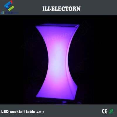 Moderno design quadrato Set alto bar cocktail bianco PE di plastica led luce tavolo da bar