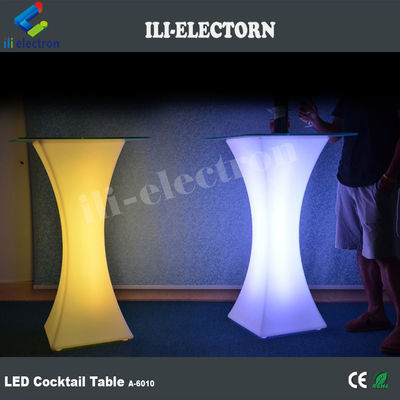 Moderno design quadrato Set alto bar cocktail bianco PE di plastica led luce tavolo da bar