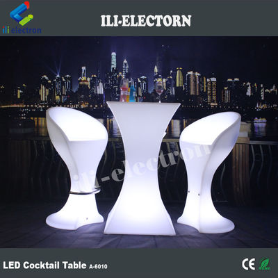 Moderno design quadrato Set alto bar cocktail bianco PE di plastica led luce tavolo da bar
